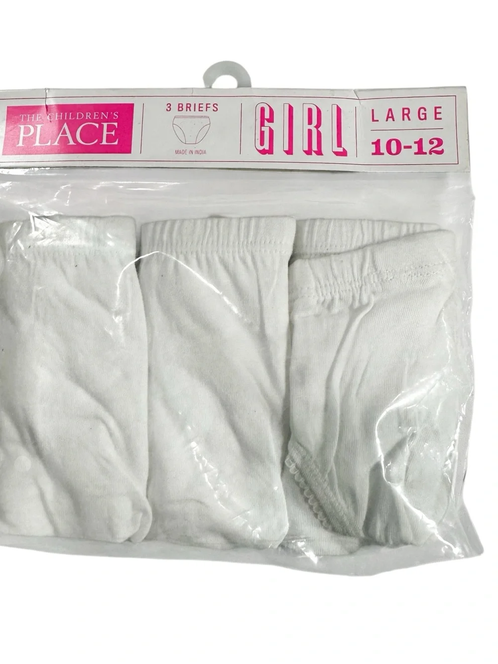 The Children’s Place Girls White Cotton Briefs 3 Pack Size 10-12 Large NWT